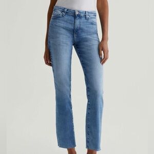 AG AG•ED denim mari crop Blue slim Straight Jeans
